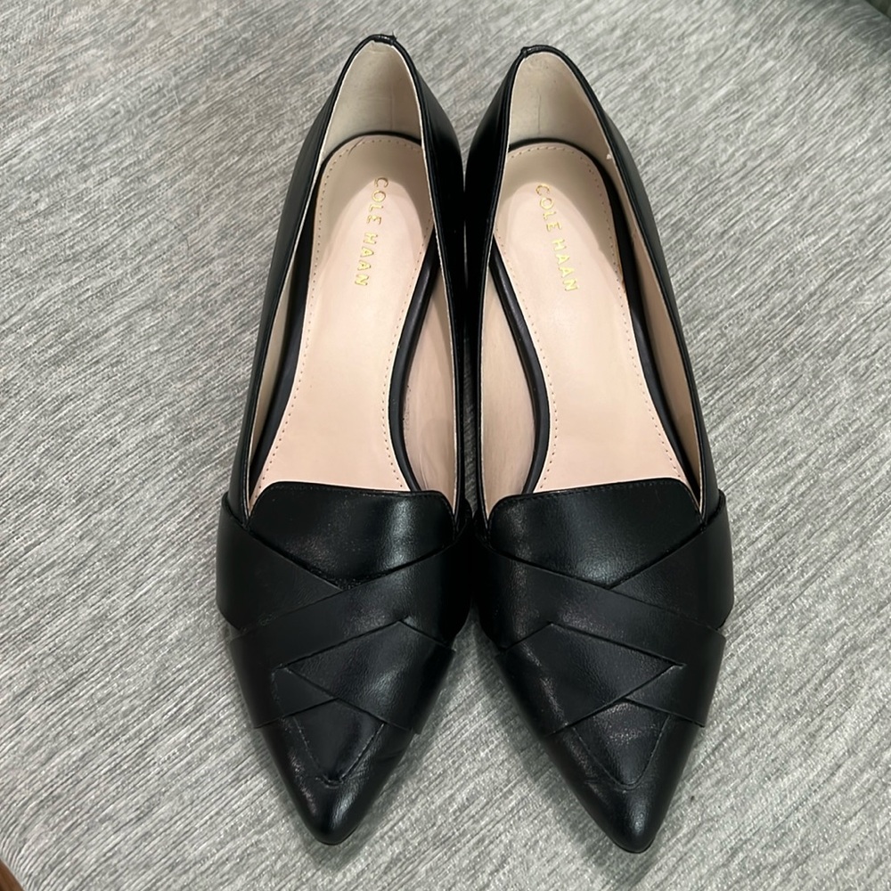 Cole Haan CAMILA SKIMMER Black Leather Flat W14006 | Women's 5-B | Pristine!